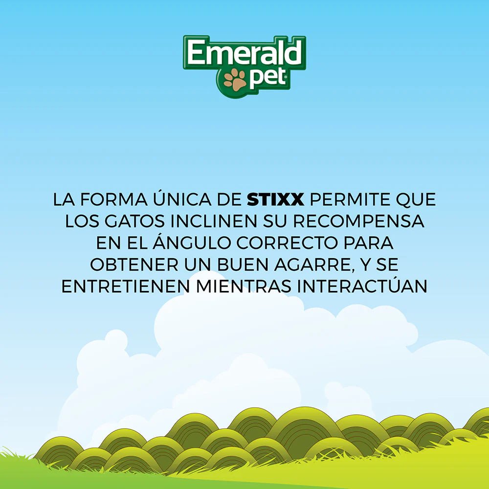 Premios Para Gatos Dental Stixx Emerald Pet - Sin Granos - Sabor Catnip y Calabaza 3.6 oz.