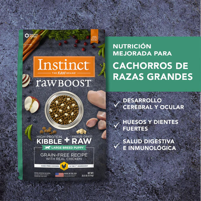 Instinct Raw Boost Cachorros Razas Grandes 9.07 kg - Para Perros