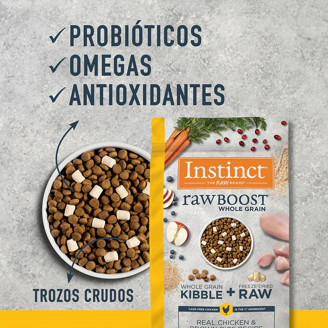 Instinct Raw Boost de Pollo con Granos y Arroz Integral - Para Perros - 9.07kg