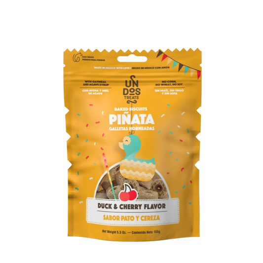 Un Dos Treats Baked Biscuits Piñata Galletas Horneadas-Pato y Cereza 5.5 oz